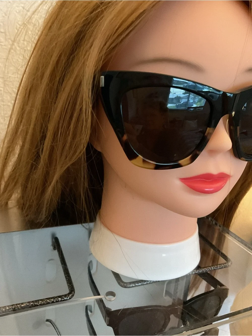Saint Lauren tortoise shell  Classic Black Cat-Eye Women's Sunglasses - Picture 6 of 16
